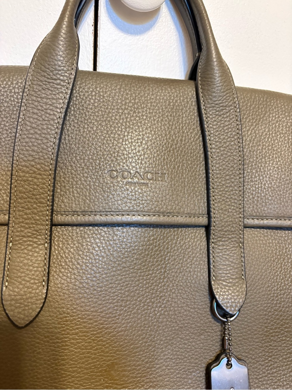 Coach Olive Green Leather Brief / laptop bag - Picture 2 of 6